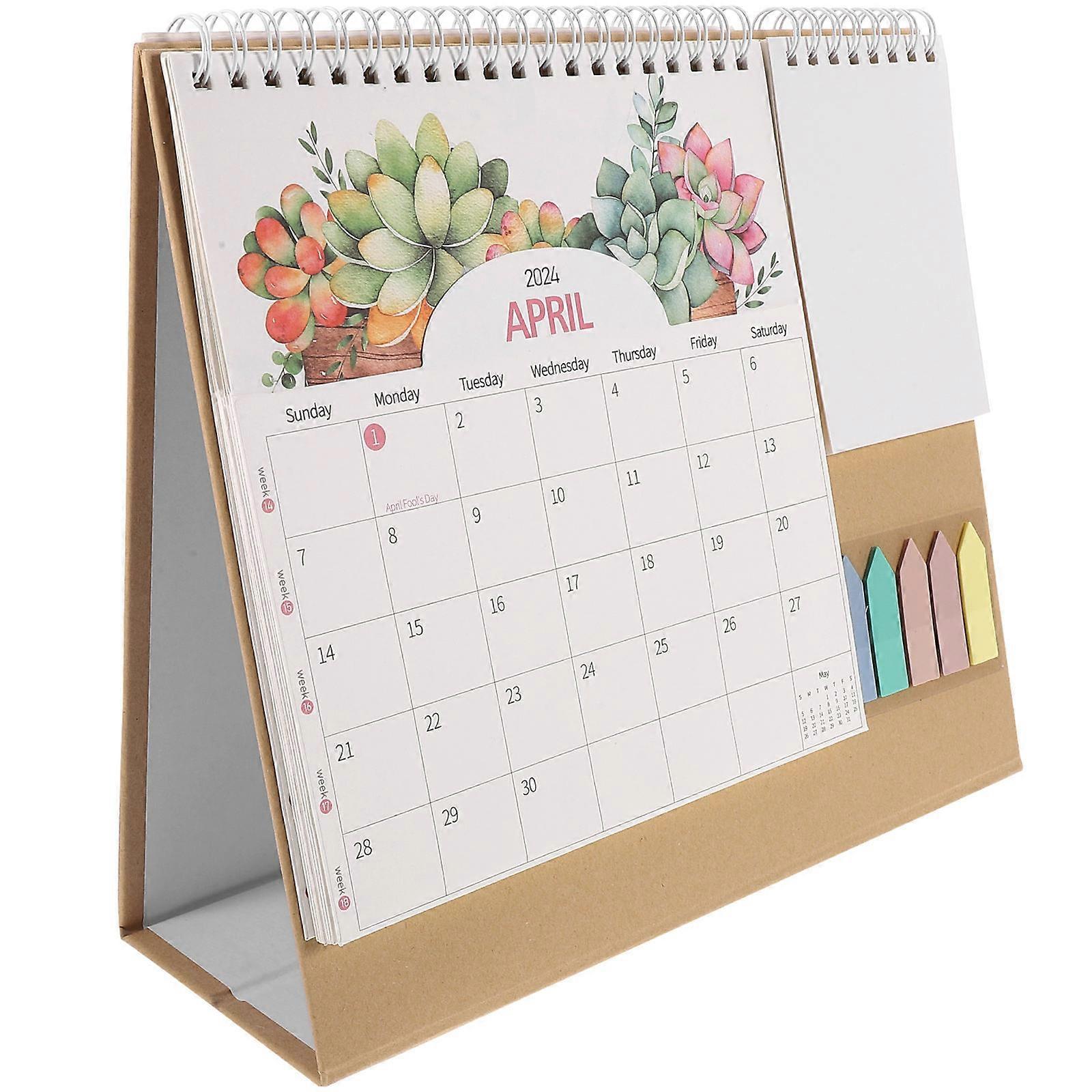 Desktop Calendar Household Desk Calendar for Daily Use 4Pcs Set