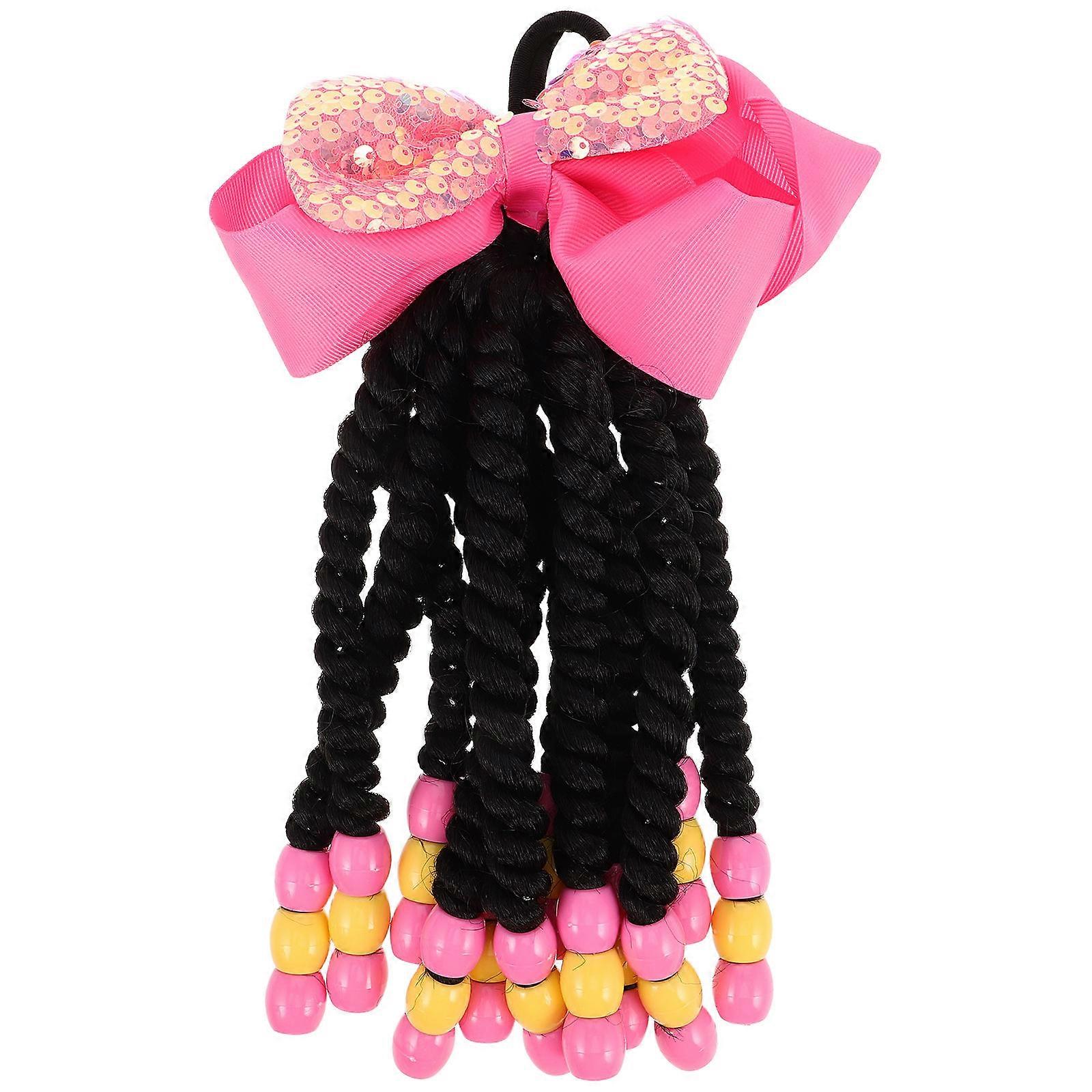 Braided Ponytail Extension Made Of High Temperature Fiber For Girls Pink 4Pcs Suitable For Everyday Wear With Easy Attachment Features
