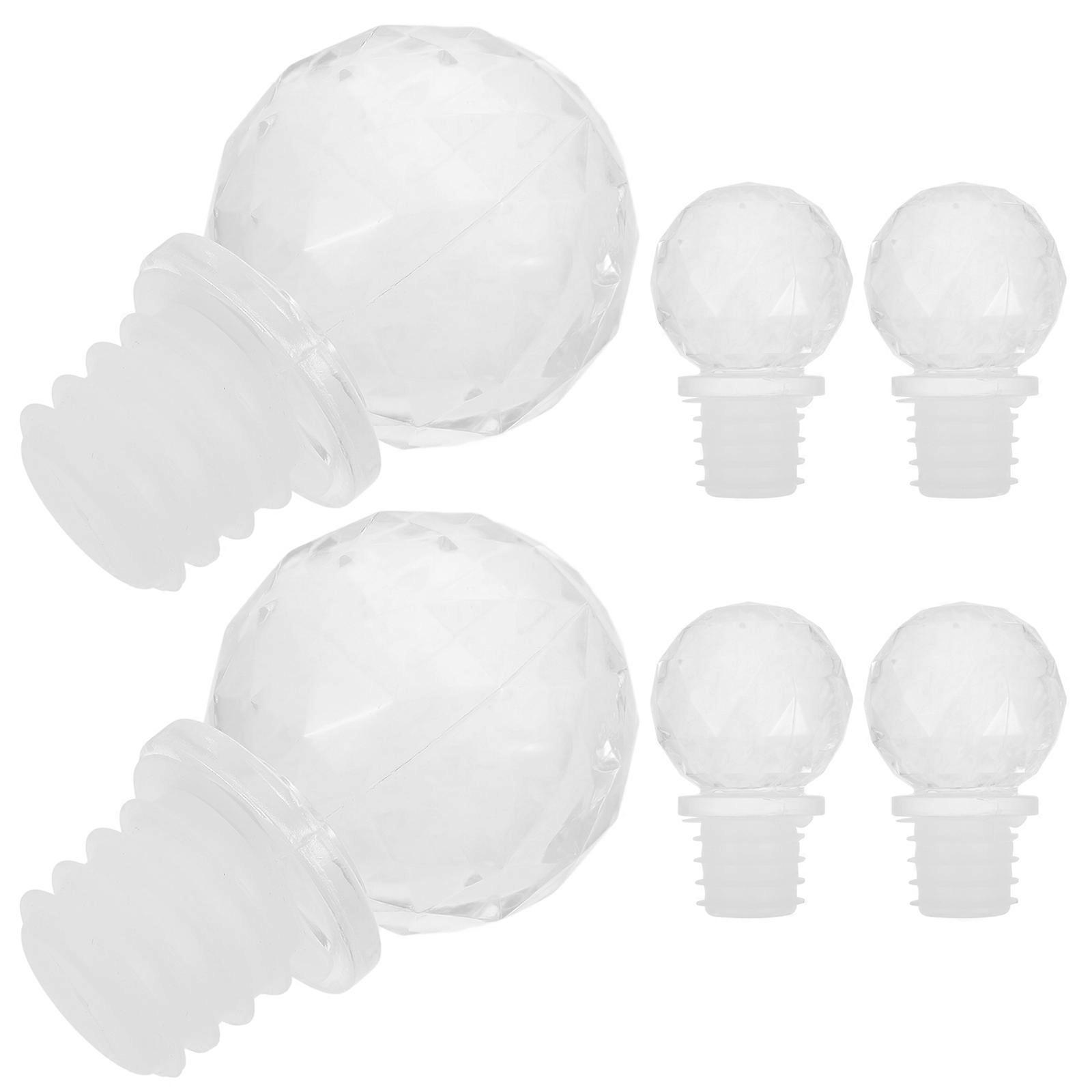 Clear Stoppers Acrylic Decorative Stoppers for Party Use 6Pcs