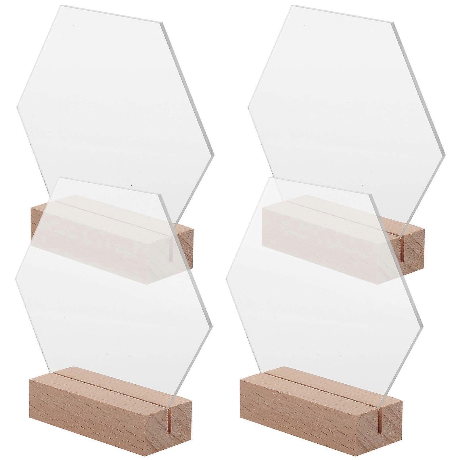 Hexagon Table Sign Clear Acrylic Sign for Decor 20Pcs
