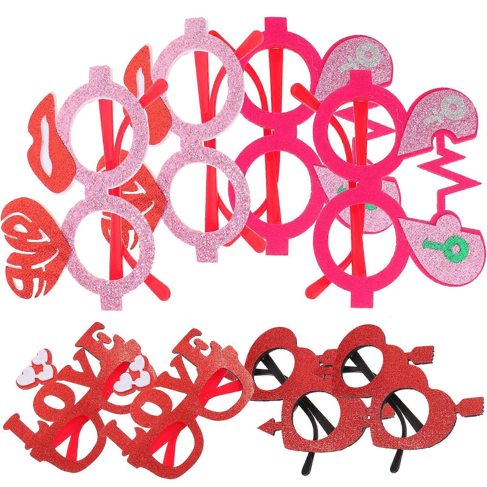 Valentine Photo Props Valentine Eyeglasses for Party Use 40Pcs