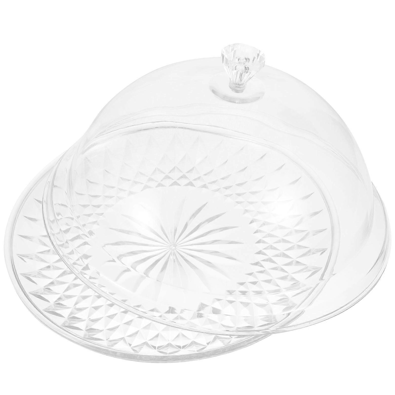 Transparent Cake Plate with Dome Round Design Suitable for Household Users Elegant Appearance and Food Protection 1 Set