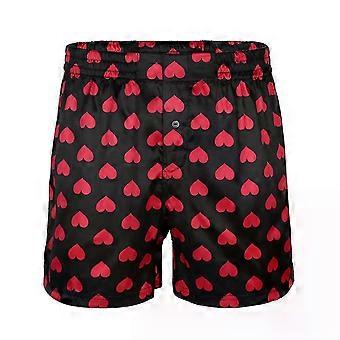 Men Love Heart Print Loose Soft Boxer Shorts Valentines Day Lingerie Underwear Beach Bottoms Sleepwear Homewear Sportswear