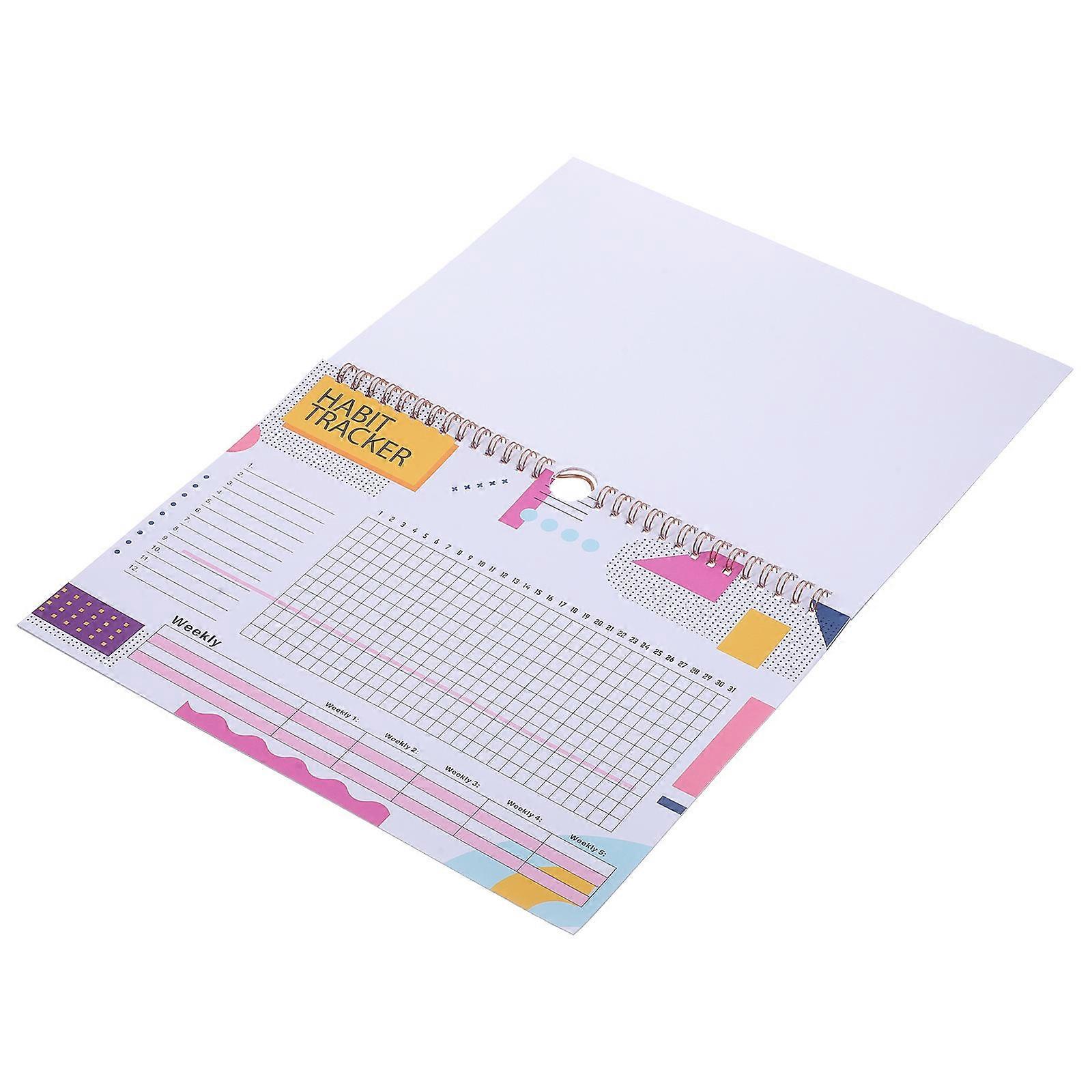 Monthly Habit Tracker Planner for Goals 4Pcs White Paper Spiral Journal