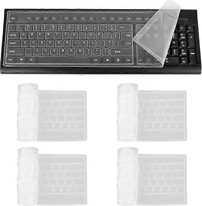 Pack Silicone Keyboard Covers for Computer Keyboards, Desktop PC Keyboard Covers (44.5 x 13 cm)