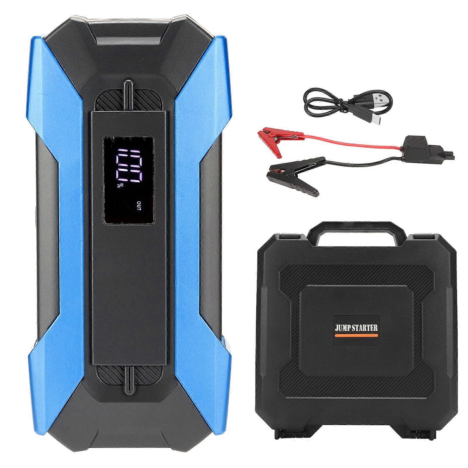 Car Starter 1500A 12000mAh Portable Auto Battery Jump Box with LED Light USB Type C Port for 7L Gas 5L Diesel Engine 12V