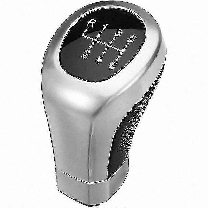 Gear Shift Knob 6-Speed for BMW 1 Series E81 E87 E88 E82, 3 Series E90-E93, ABS Matte Silver