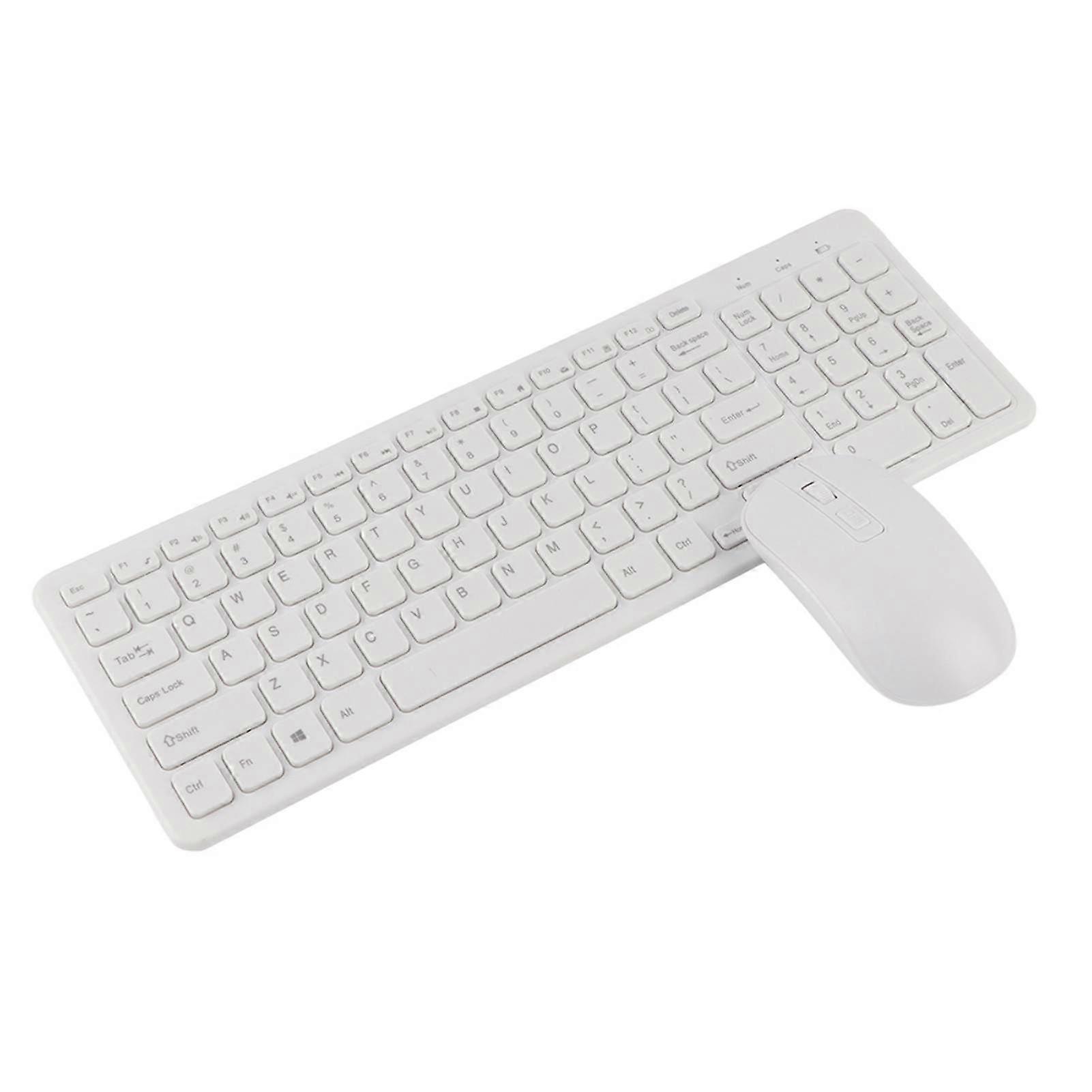 108 Keys MultiFunctional 2.4G Wireless Keyboard Mouse Combo High Sensitivity No delay(White)