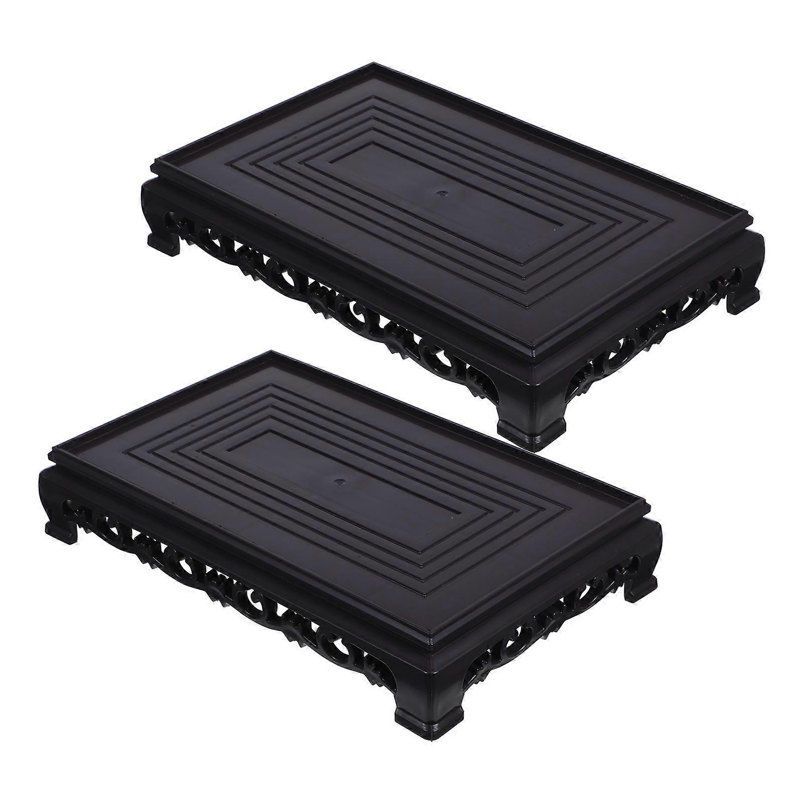 Plastic Plant Stand Potted Plant Riser for Storage Use 8Pcs Black Set