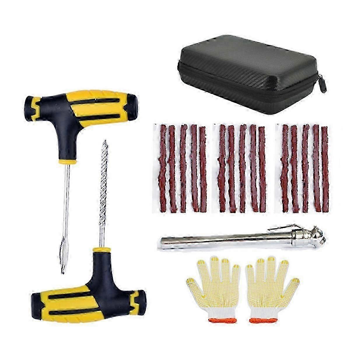 Exquisite Car Tire Repair Kit Puncture Plug Tools Tyre Puncture Emergency compatible with Tire Strips Stirring Glue Repai