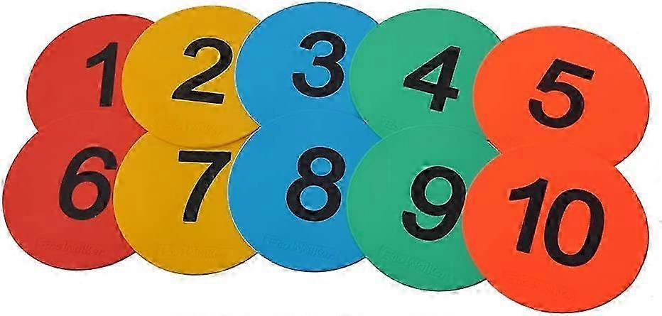 Marcadores de ponto numerados de 20 cm (8 polegadas) de 1 a 10 para cones planos de piso interno e externo