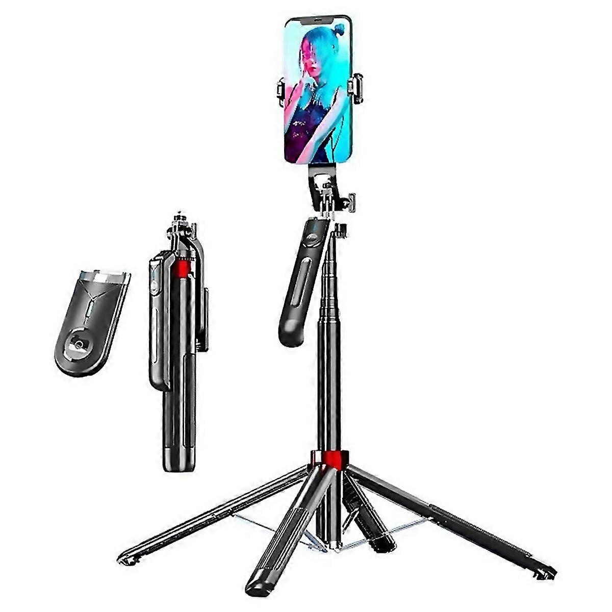 For P195 Retractable Fourlegged Stand Expandable Phone Stand Bluetooth Remote Control Selfie Stick
