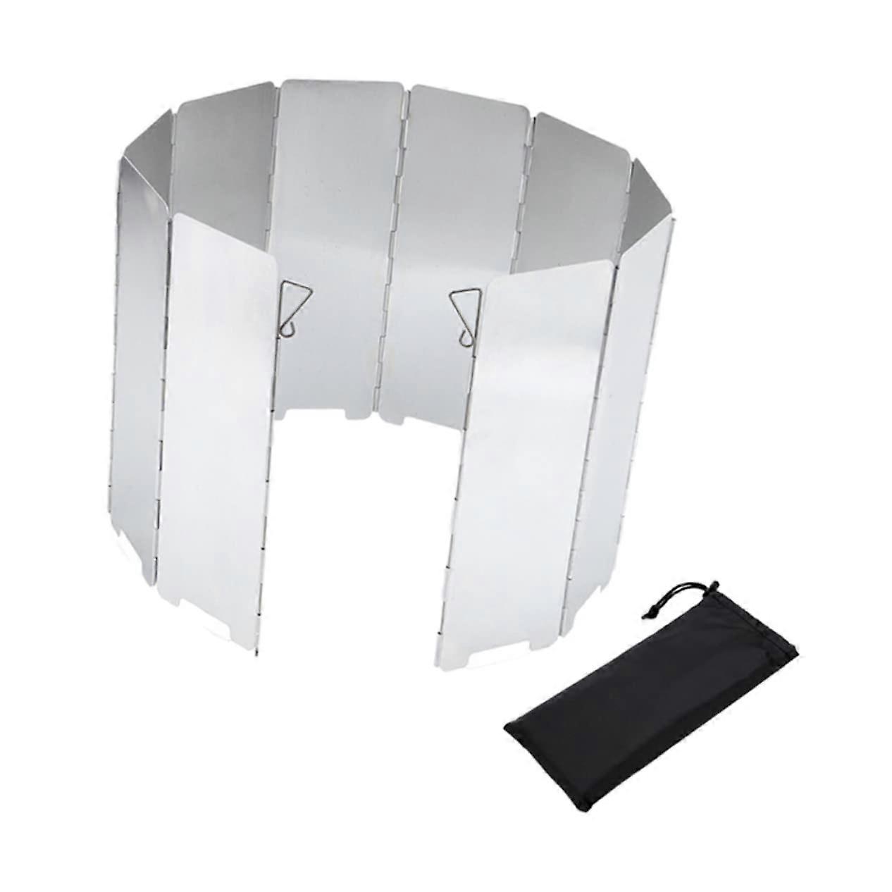 Camping Stove Windscreen Aluminium Shield For BBQ Cooking, Reduces Wind, Improves Heat Efficiency, 13.50 X 7.50 X 0.40cm