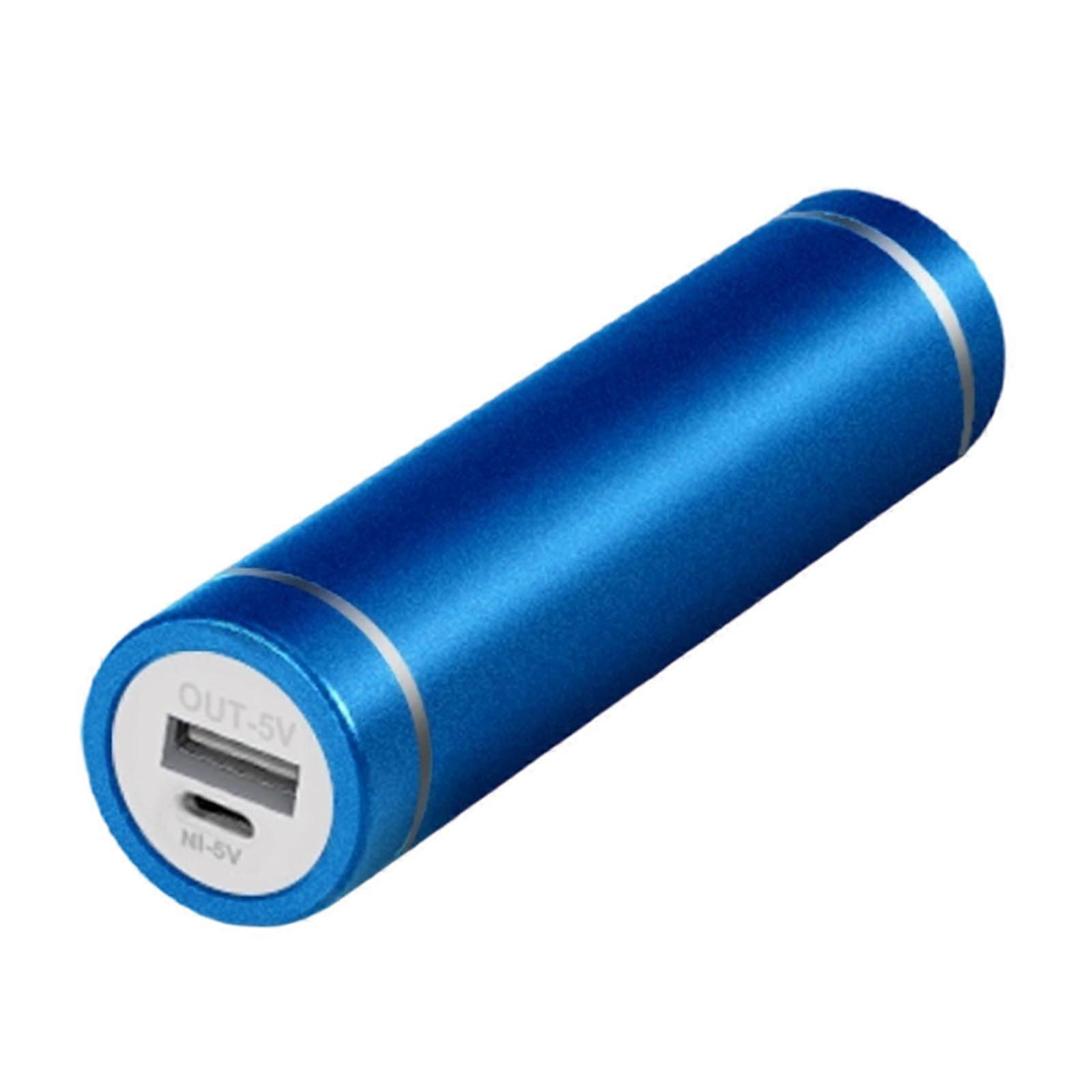 Rechargeable Battery Cylindrical Aluminum Housing With SpringLoaded Terminals, 5000mAh, Compatible 18650/21700, Blue