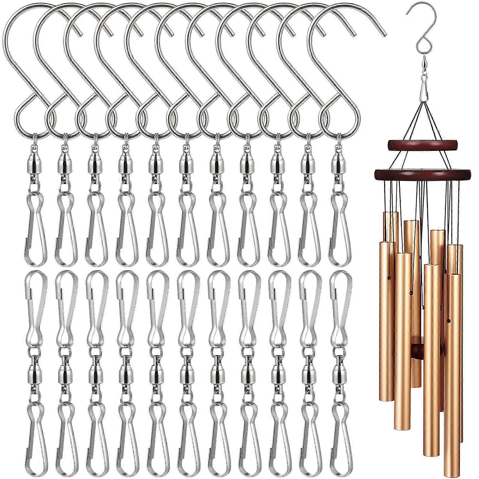 Swivel Clip Hanging Hooks Practical Hook Set Outdoor Decorations 3.7×1.2×0.1in Double-End Spiral 40Pcs