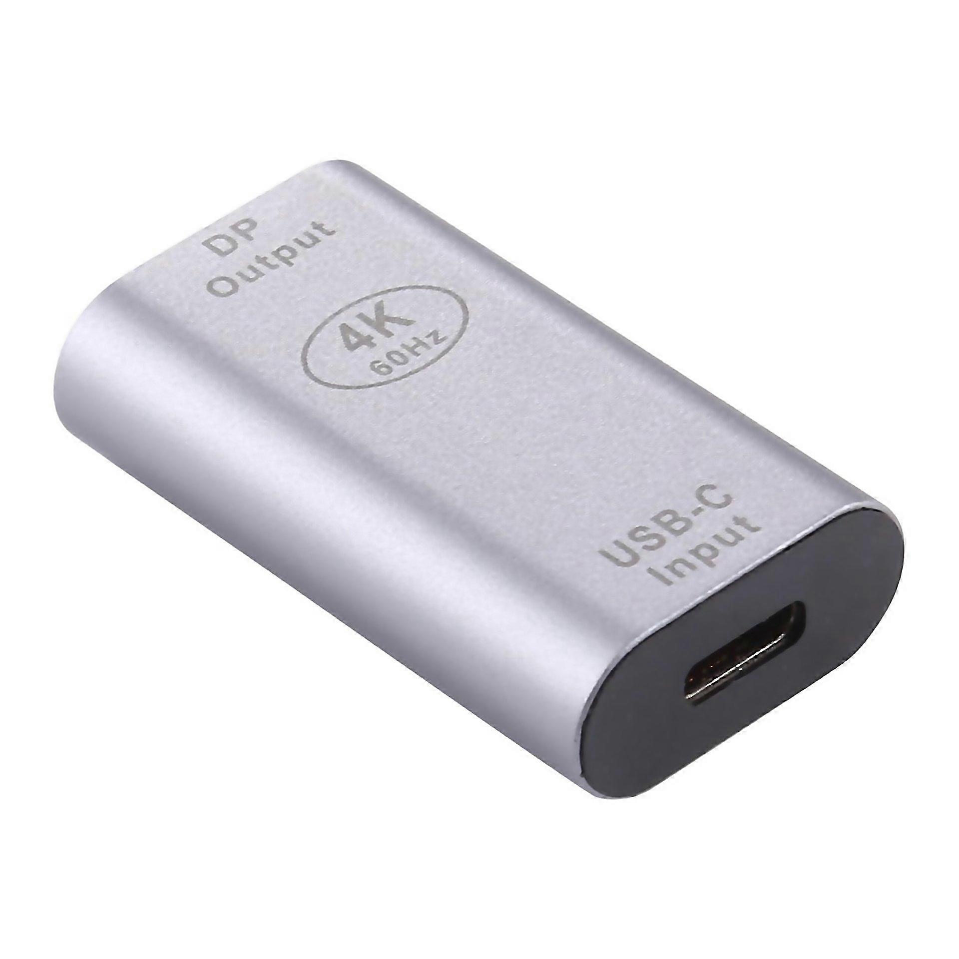 Adaptateur en alliage d'aluminium pour connecteur USB-C femelle vers DP femelle de type C