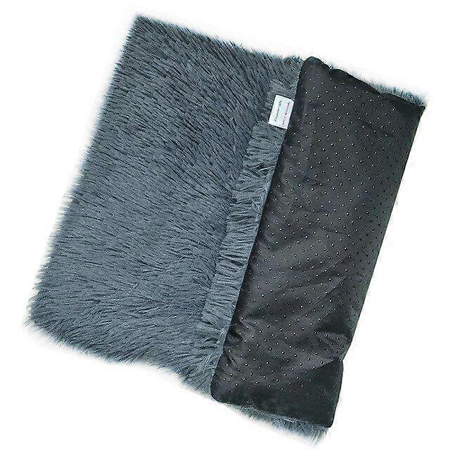 Long Plush Cat Bed Mats Soft Washable Pet Nest Square Valpmatta Sovbädd Mörkgrå