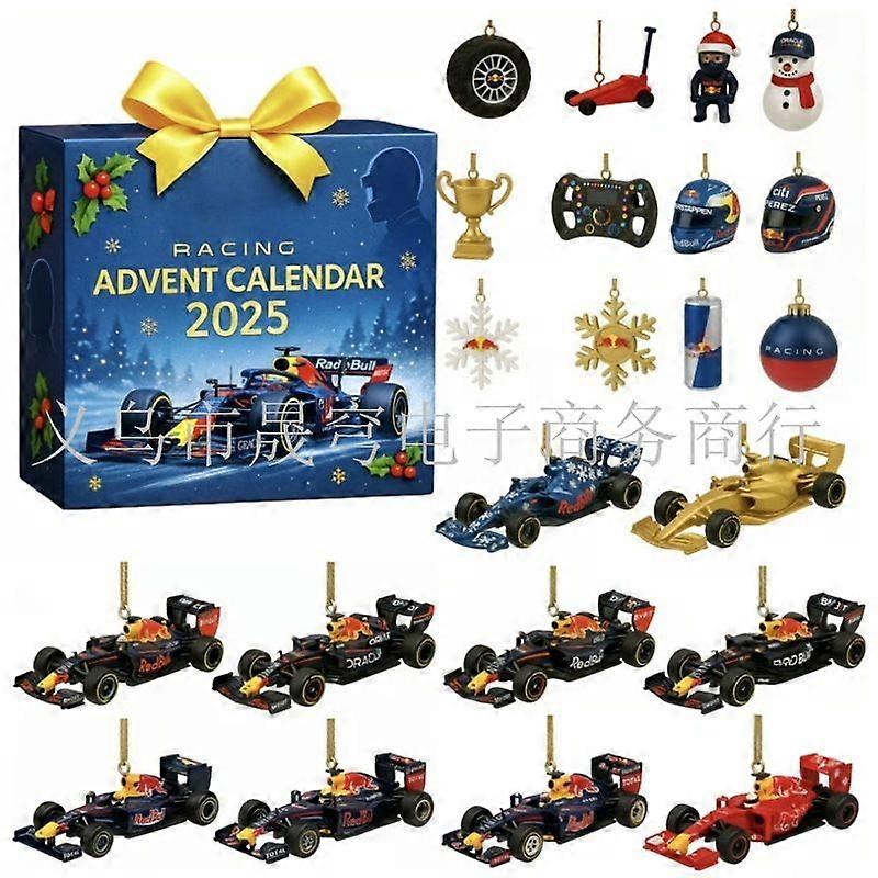 F1 Advent Calendar Christmas Advent Calendar - 24 Days Countdown Calendar Korn Band 2D Acrylic Pendant Ornaments A2