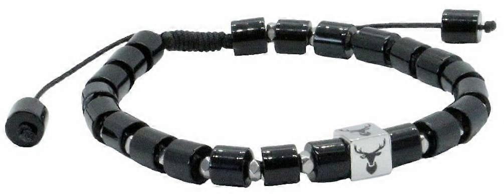 David Van Hagen Stag Bead Agate Bracelet - Black