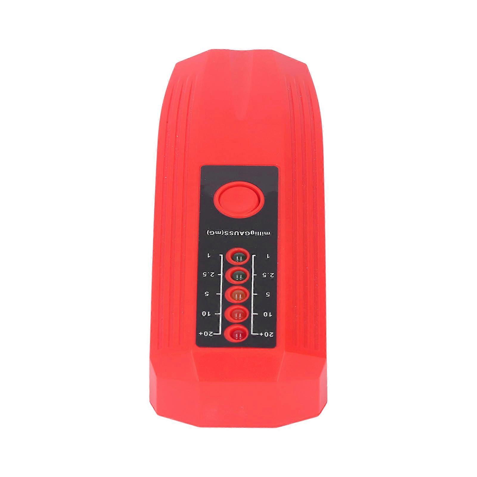 EMF Meter Magnetic Field Detector Electromagnetic Radiation Tester with 5 LED Indicator Red 