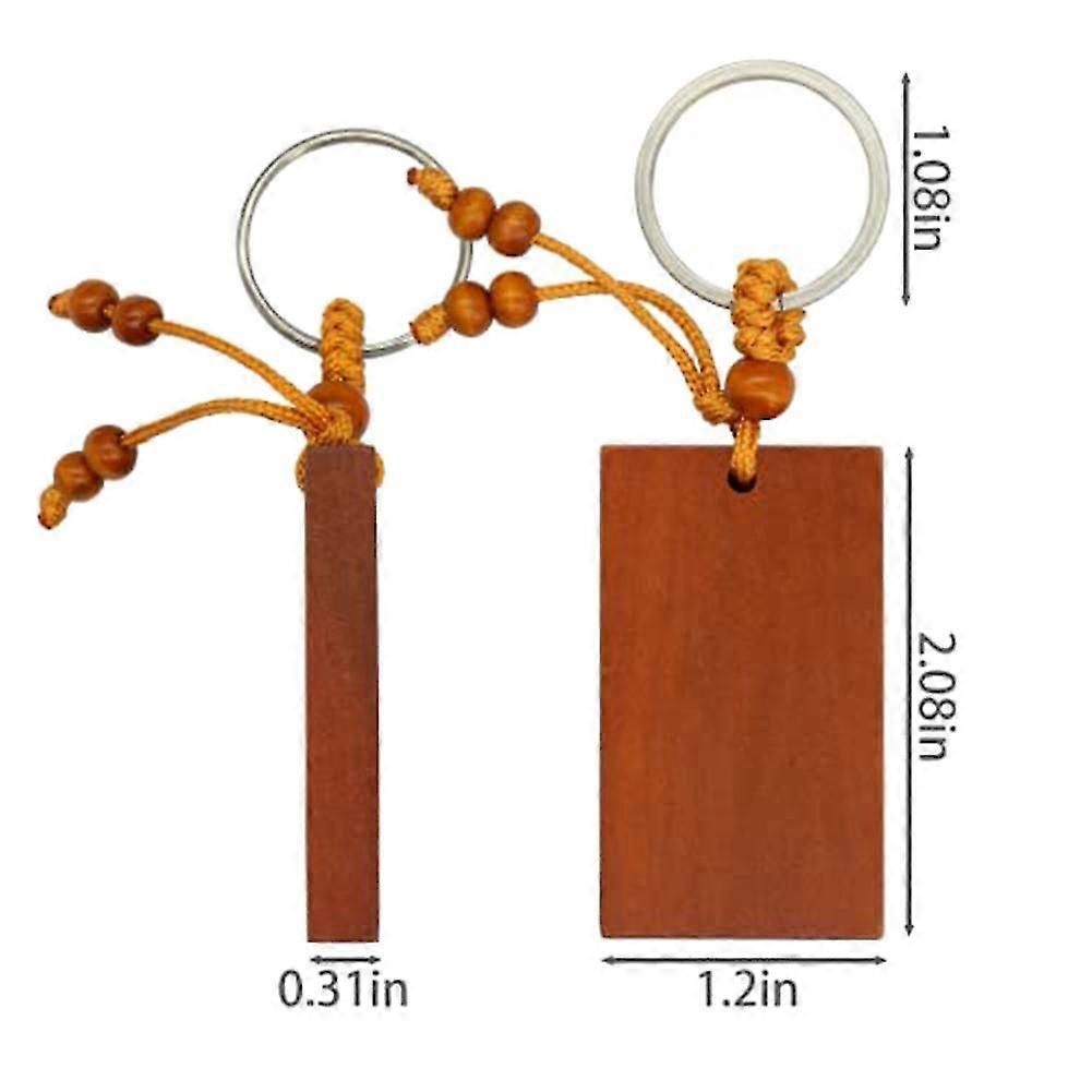 Wood Engraving Blanks Keychains Blank Wooden Key Tag 20 Pack (rectangle)