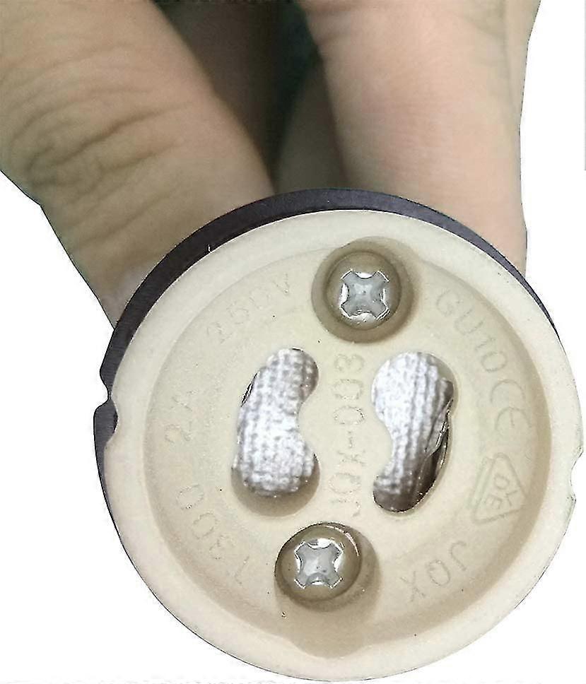 (6 Pack) Gu10 Lamp Holder Ceramic Base And Terminal Block/bridge With Cable And Insulation