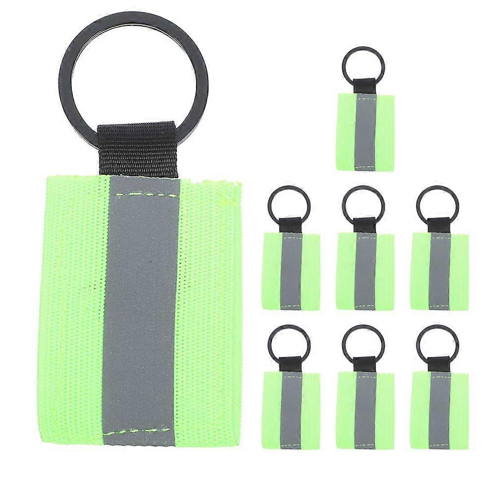 8pcs Double Sided Reflective Keychain Label  Reflective Gear Safety Backpack Tag