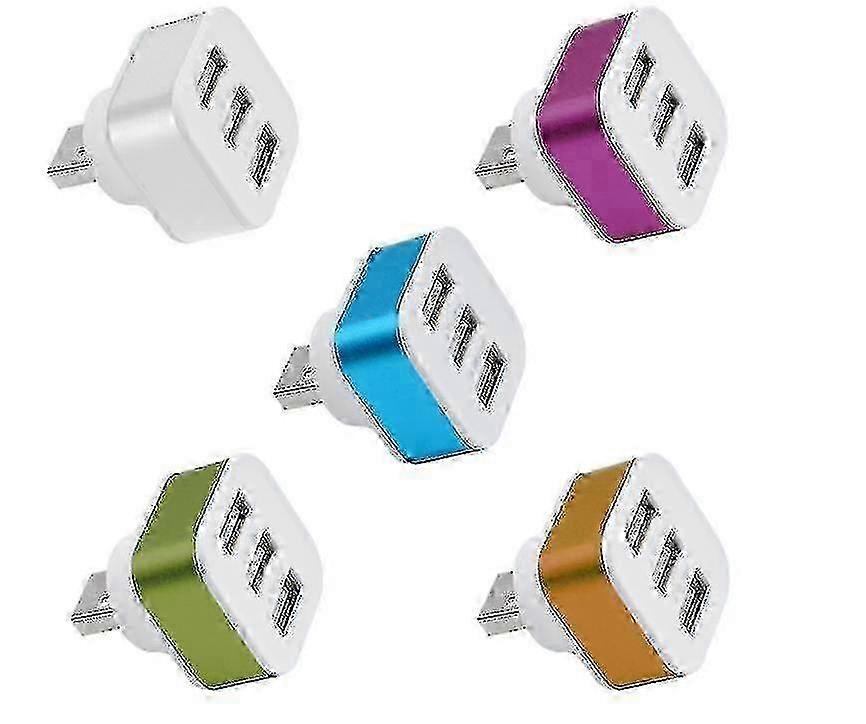 1pcs USB 2.0 extender, 3-port USB splitter, USB hub in random colors-B6