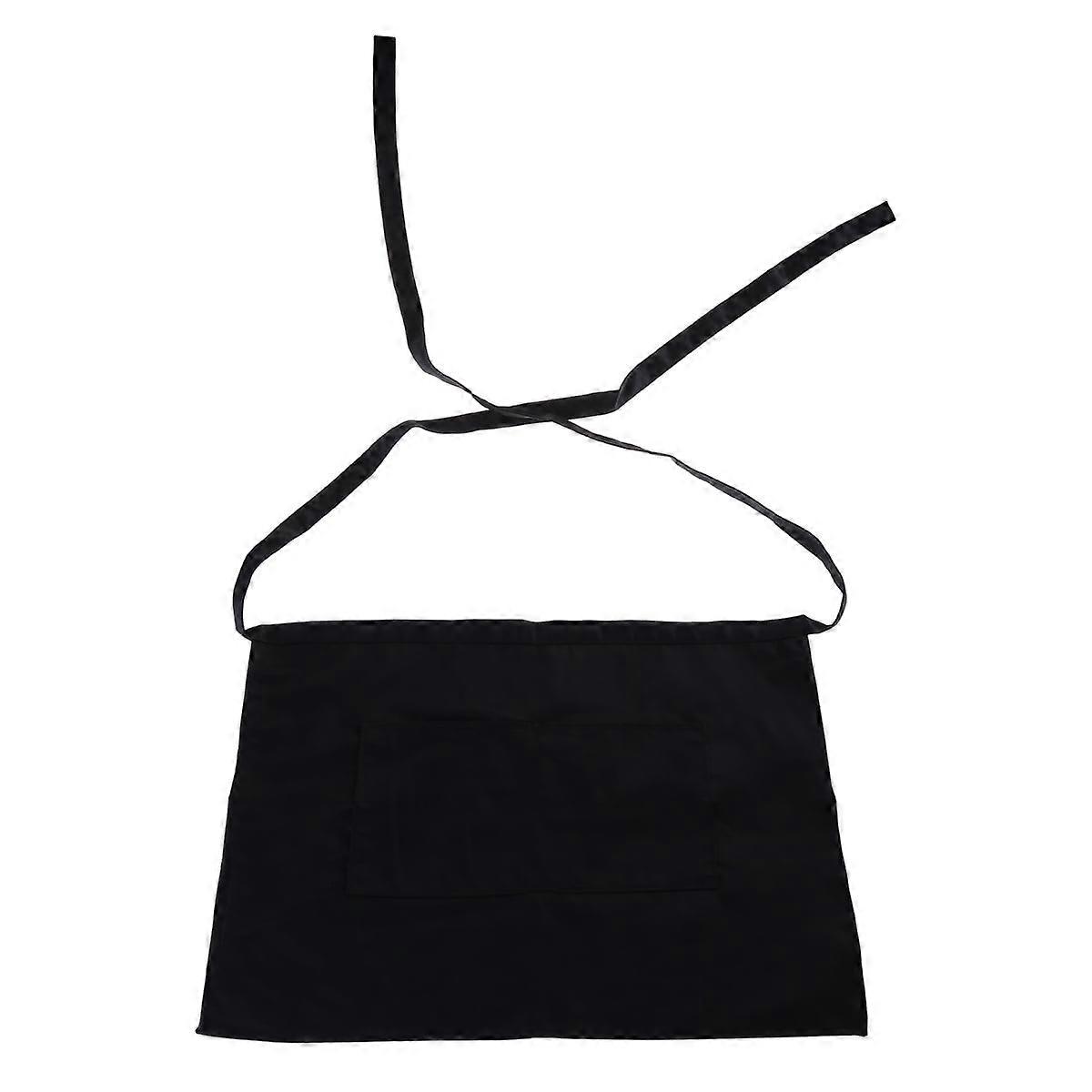 Short Waist Apron Grill Aprons for Men Half Bistro with Pocket Waitress Barbecue Work