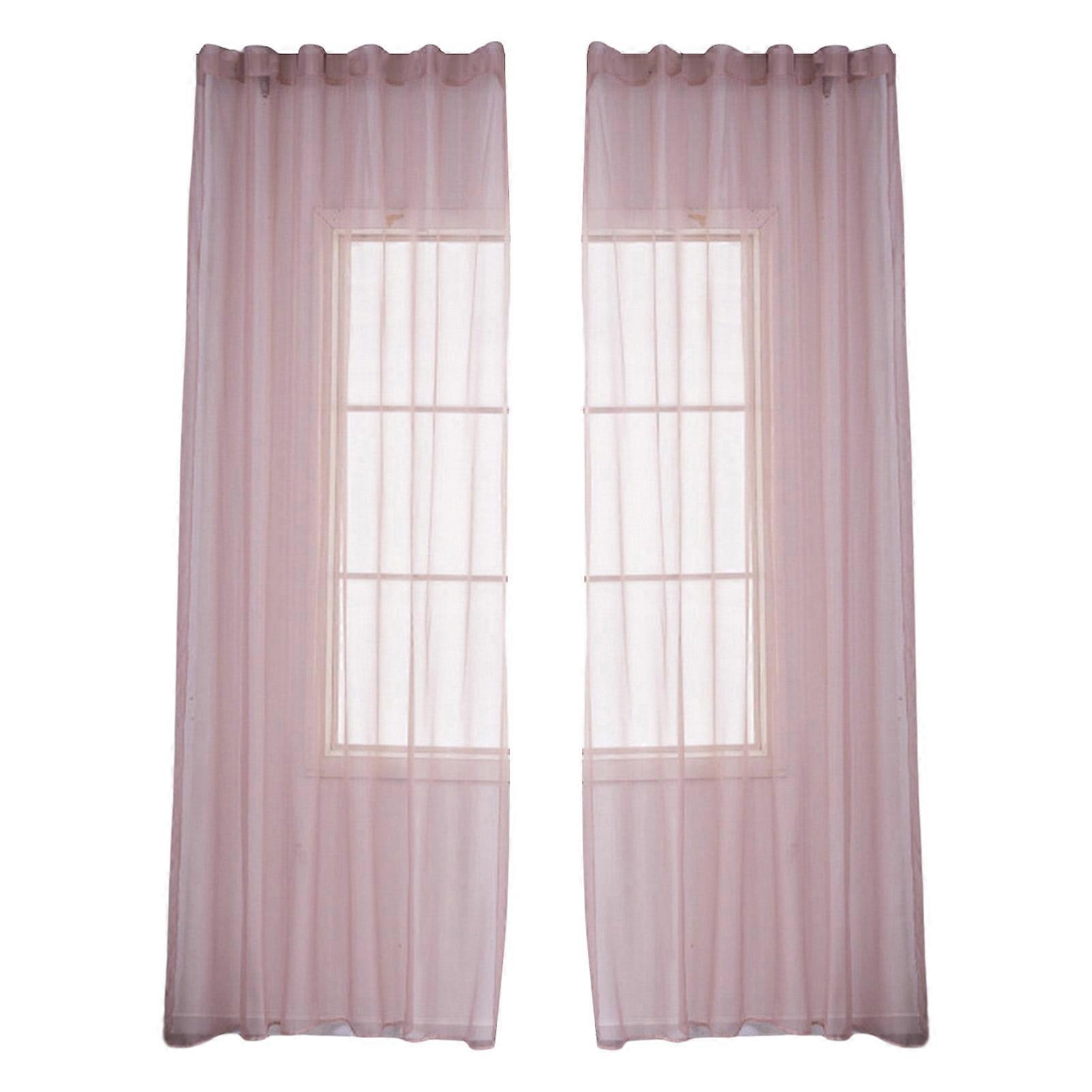 2Pcs Fine Workmanship Long Lasting Decorative Polyester Terylene Window Screens for Bedroom
