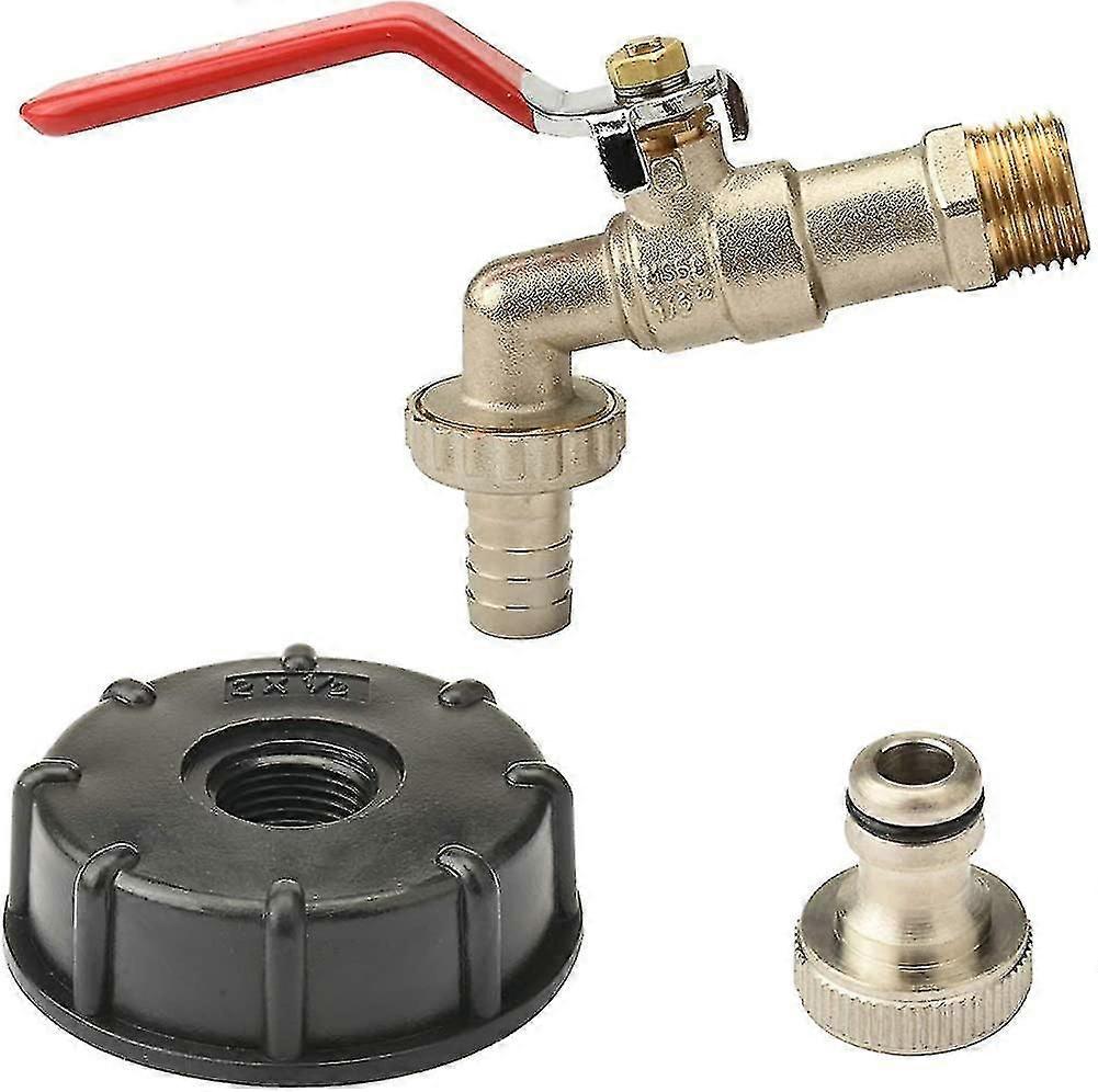Adaptateur de réservoir IBC 1/2'', raccord fileté, valve de remplacement en laiton, pièces de raccord pour eau