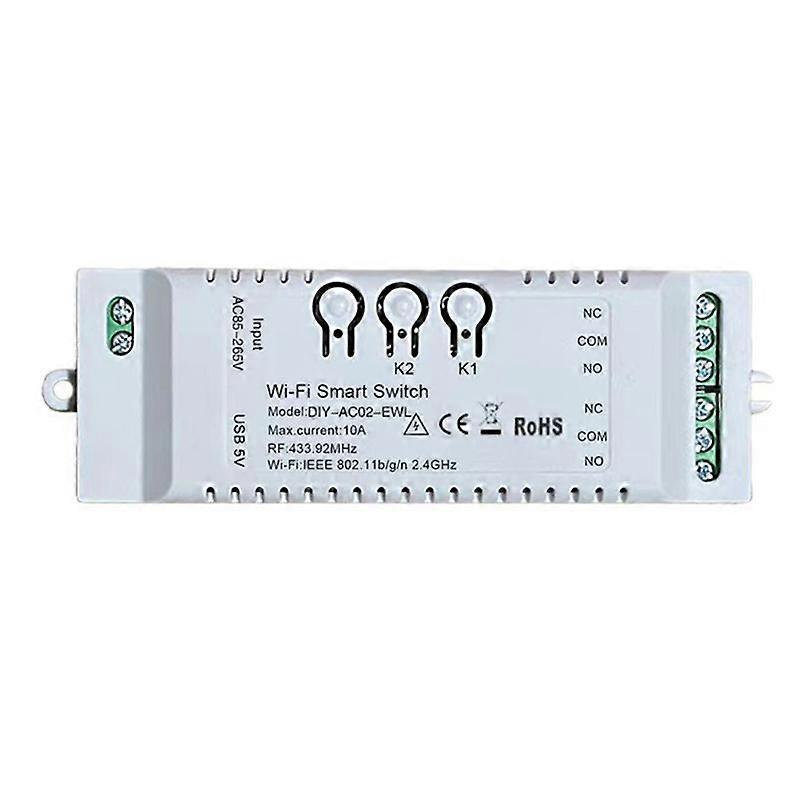 2CH WiFi Smart Switch DIY Timer EWeLink 85-265V 2.4G WiFi+RF433+BT Home Automation Module for Alexa 