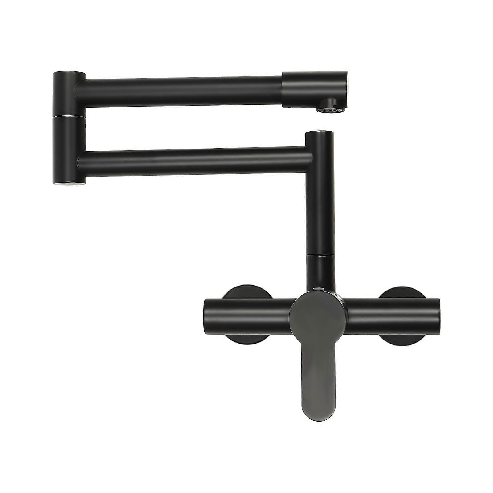 CNCEST Robinet de cuisine rotatif à 360° 2 trous montage mural mitigeur pliable à levier unique noir