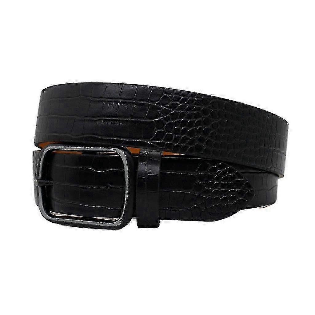 Leopard Pattern Pu Leather Belt Rectangle Buckle Belt Jeans Dresses Waiststrap