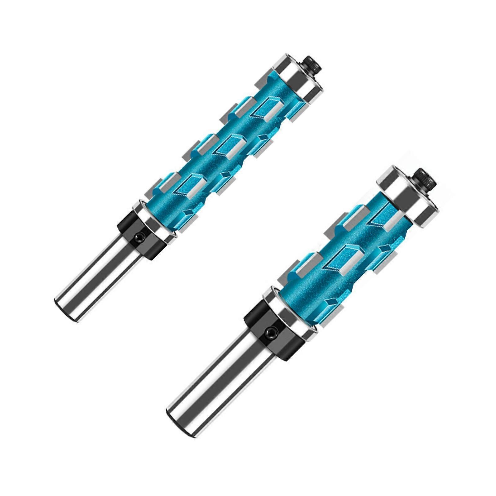 Double Bearing Spirals Router Bit 2PCS Flush Trim Router Bit Alloy Woodworking Tool for Machine Woodworking Tool Multicolor