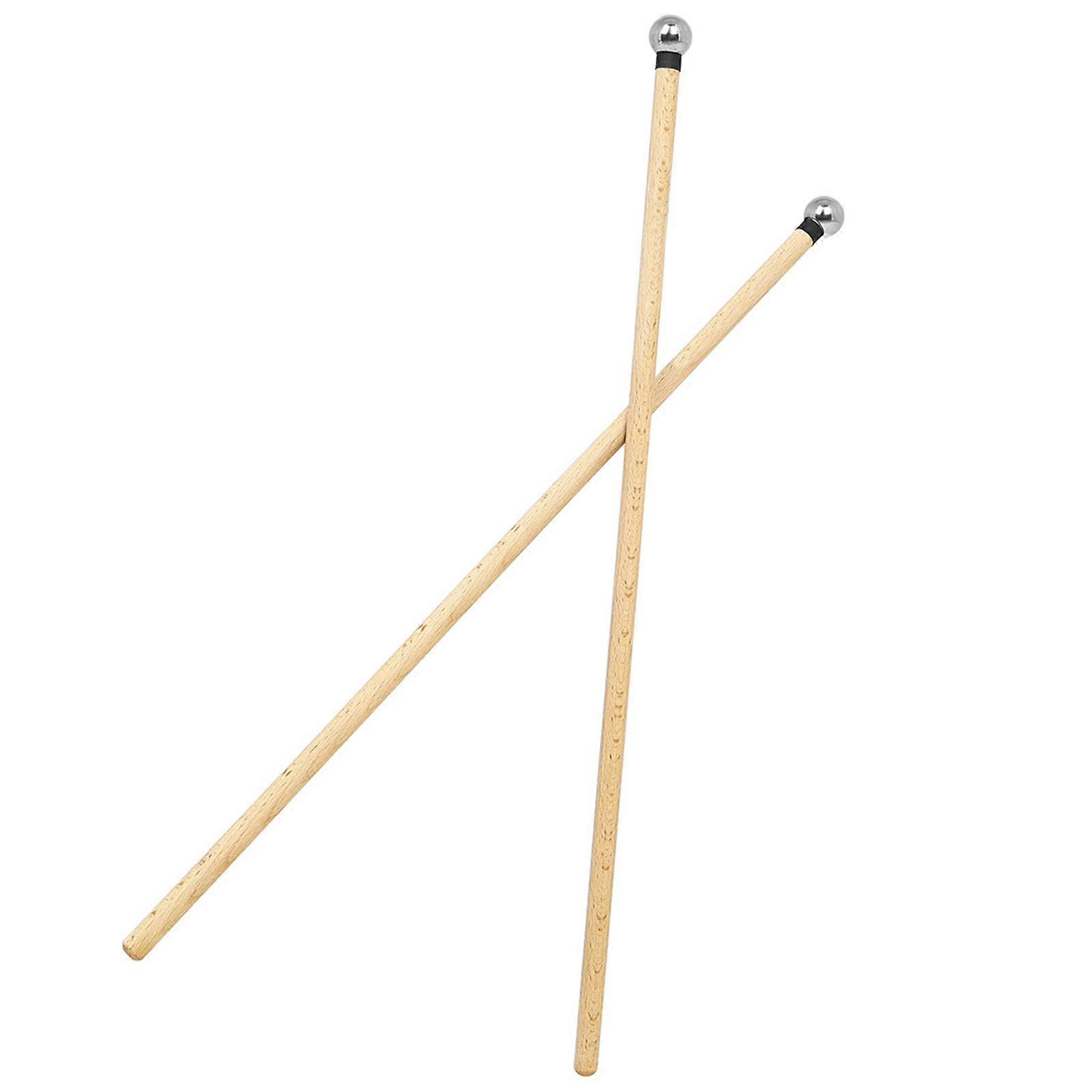 1 Pair Music Student Drum Sticks Wood and Stainless Steel Drum Mallets for Music Enthusiasts and Studio Recording Use Multicolor