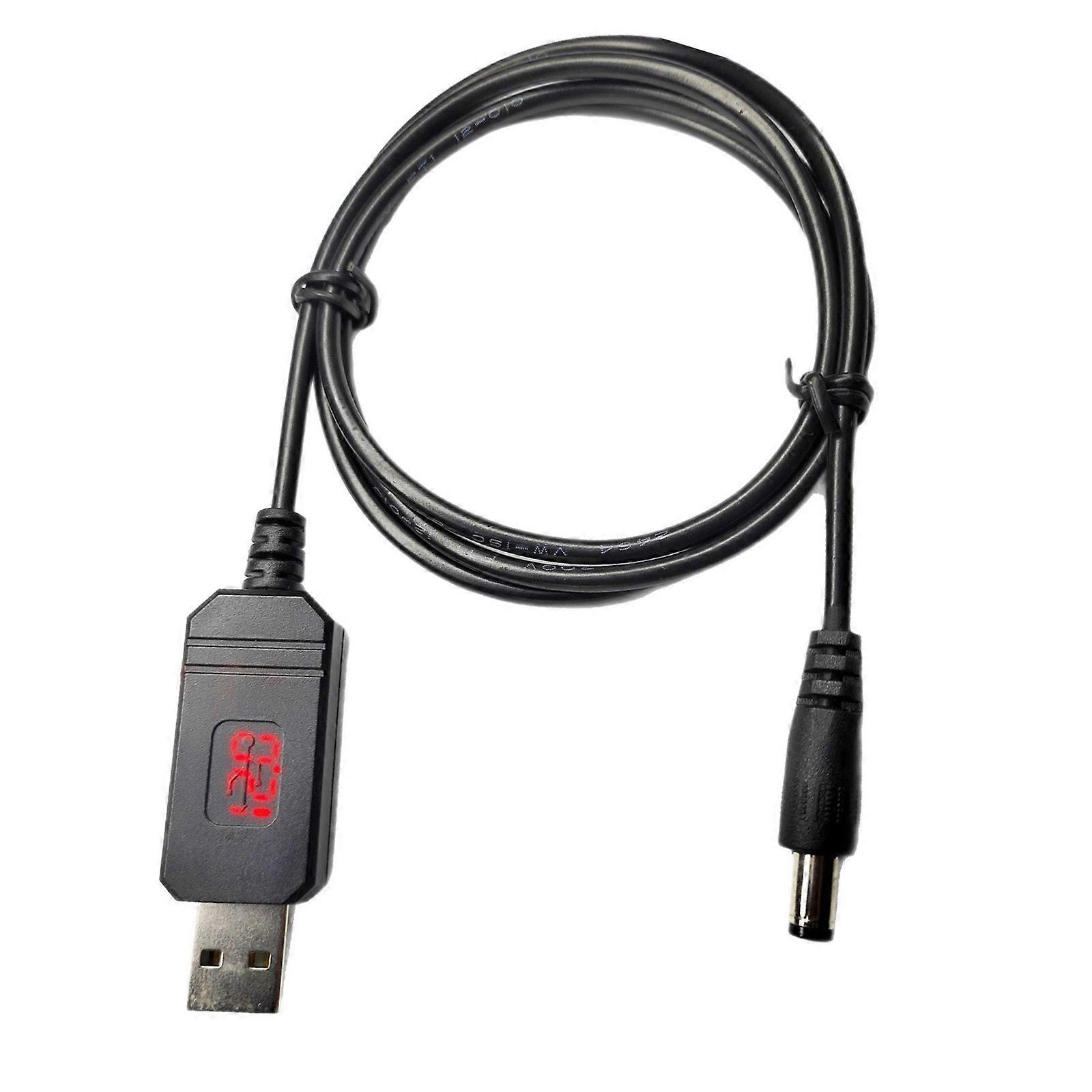 High Efficiency USB to DC5.5x2.1mm Voltages Converters Cable Adjustable 5V to 9V12V Output for Electronics Devices Multicolor