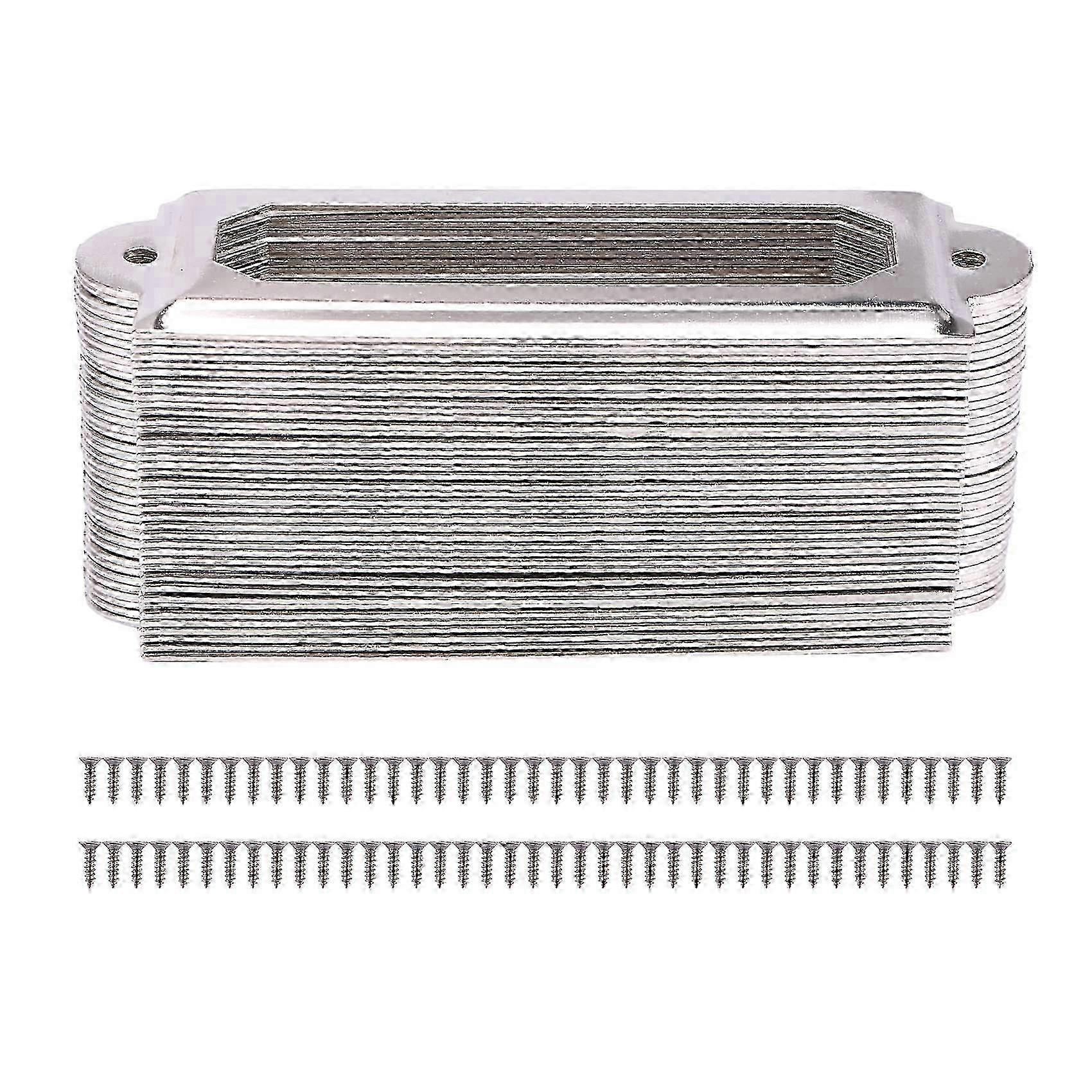40 set File Drawer Cabinet Card Tag Label Holder Metal Frame (Silver)