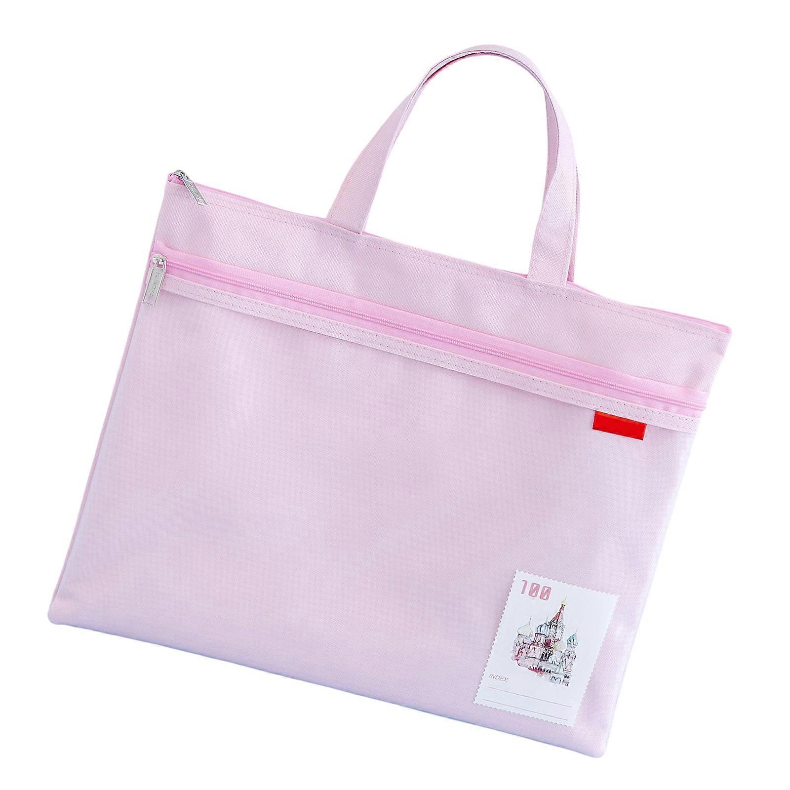 A4 Document Bag File Organiser File Folder File Bag Document Folder Handheld Document Organiser Document Storage Bag  Pink