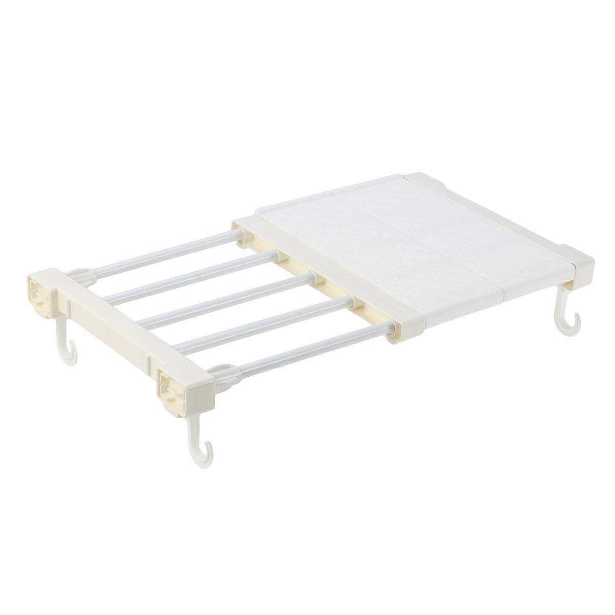 Retractable Expandable Rack Shelf 30-40CM No Need to Drill Adjustable Storage Rack Shelf for Cupboard Wardrobe Compartment (White)