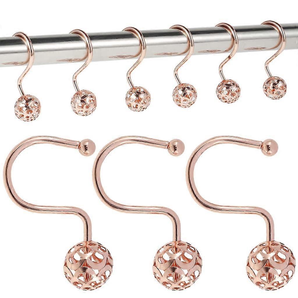 Shower Curtain Hooks Rustproof SShaped Stainless Steel Rings for Bathroom and Hotel Rails