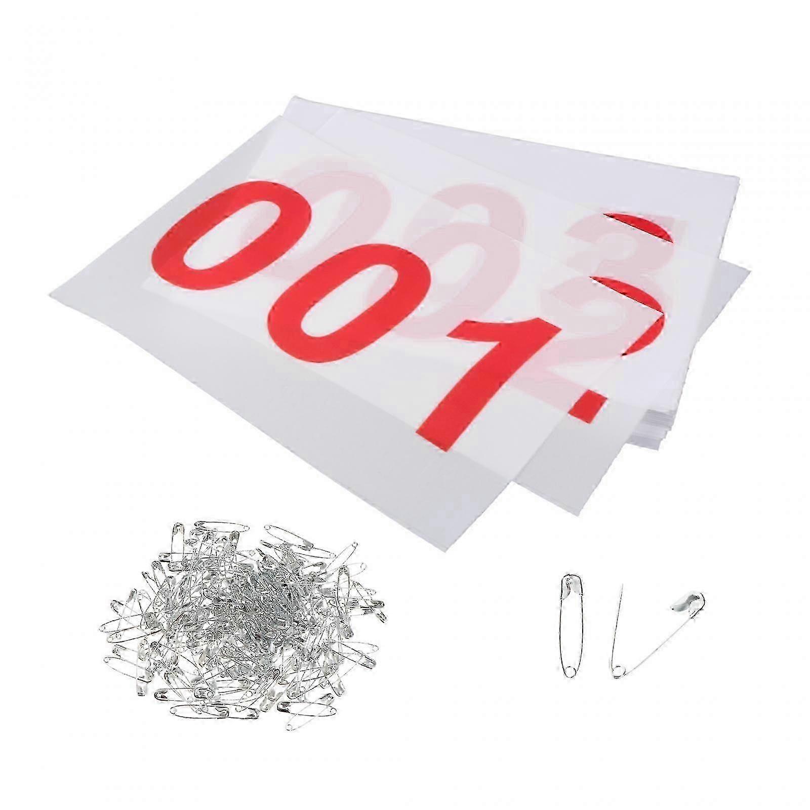 100 Pieces Race Bibs with Numbers for Running Events, Athlete Bibs