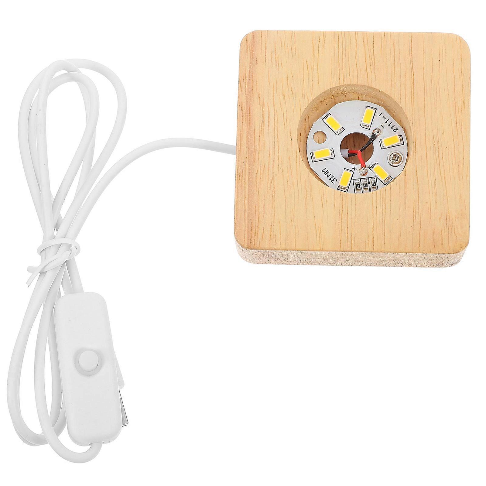 Snowflake Ball Base Wooden LED Lighted Display Stand for Crystal Ball