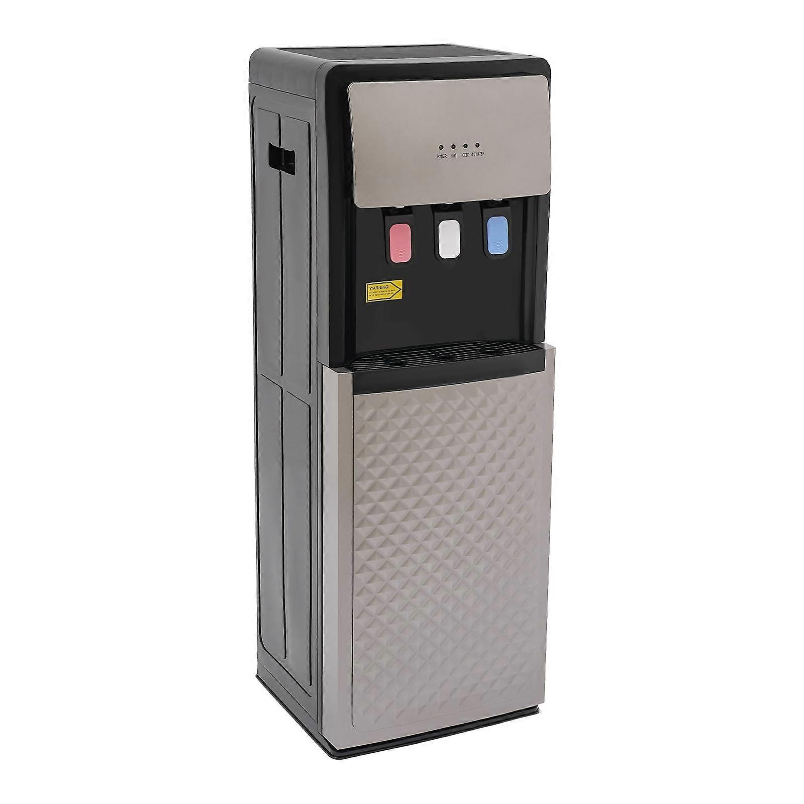 110V Bottom Loading Hot and Cold Water Cooler Dispenser with Fast Heating and Cooling Silver Grey
