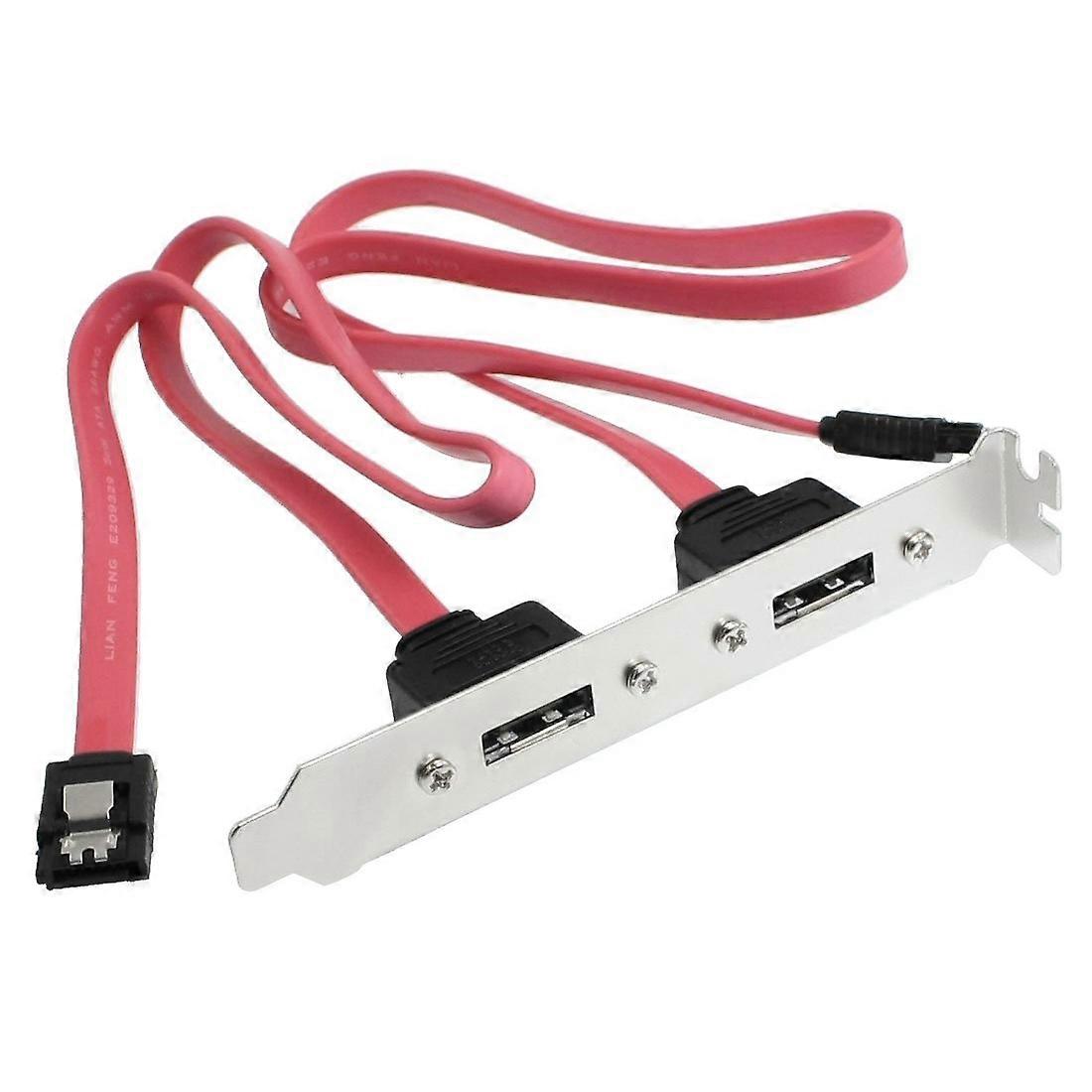 Dual Port SATA Serial Cable to ESATA Bracket Adapter Cable