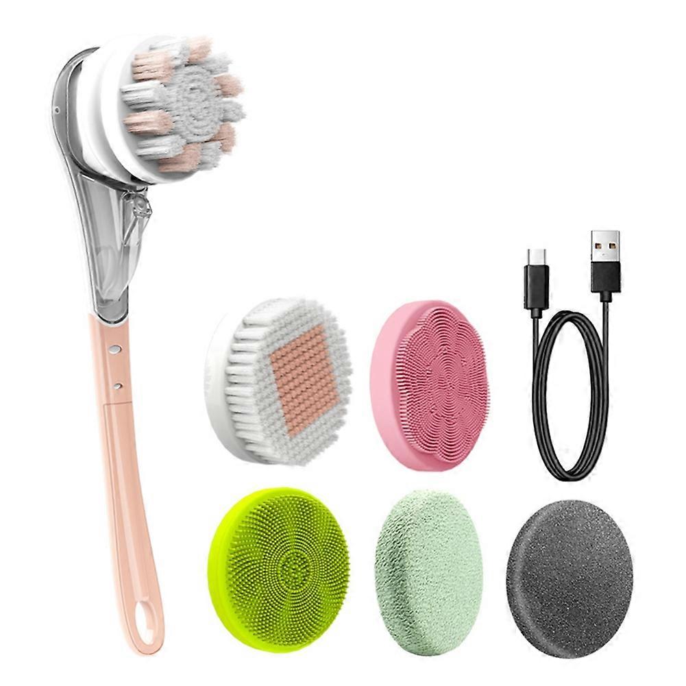 Brosse de bain électrique imperméable, brosse de douche spa avec manche long