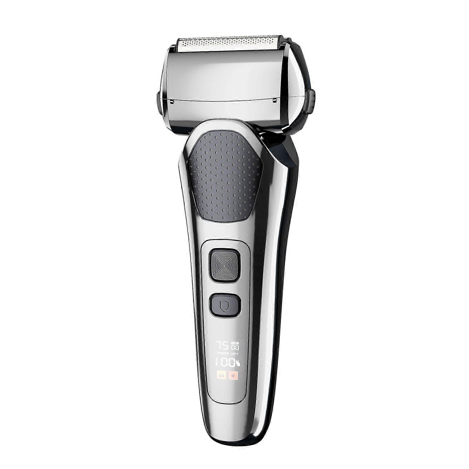 Electric Foil Shaver Rechargeable Digital Display Washable Portable Razor 3-Speed Adjustment + Extra Blade Set