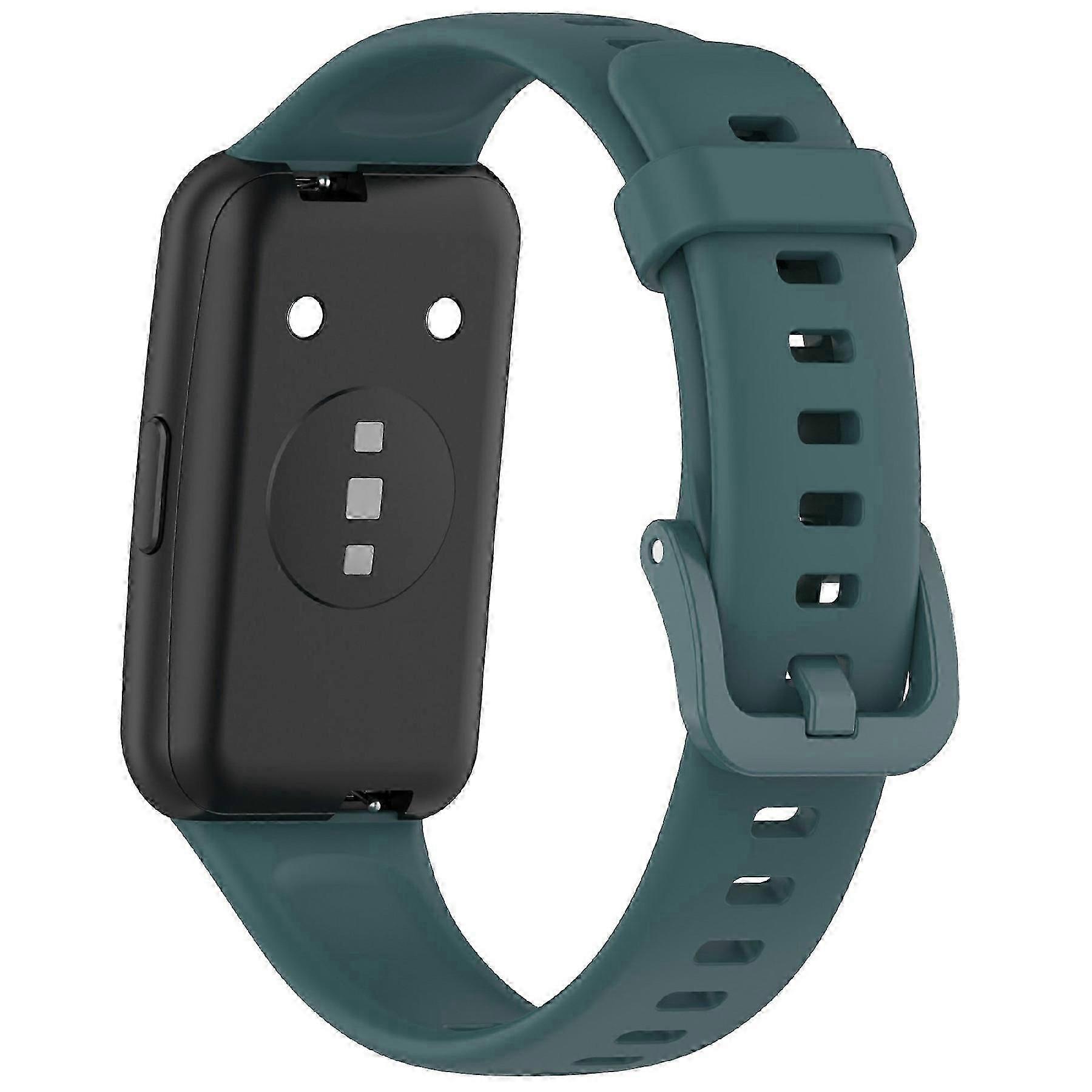 من أجل هواوي باند 7 سيليكون ووتش سوار بلون صلب أخضر غامق