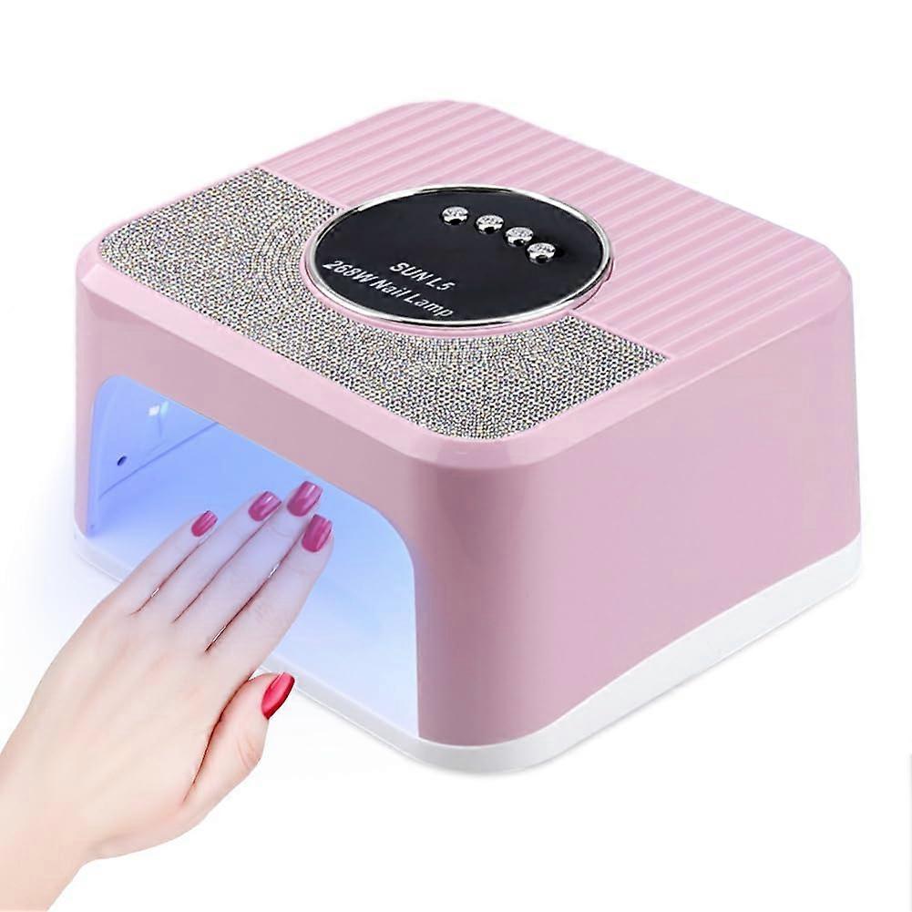 Cordless Rechargeable UV LED Nail Lamp 268W Fast Gel Curing with Sensor and Timer Pink