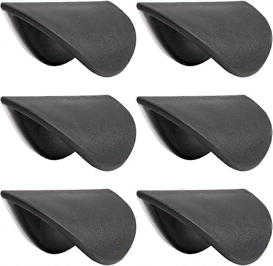 6PCS Black Self-Adhesive Pull Handle Cabinet Handles Plastic Drawer Pulls Helper Cabinet Knobs Without Drilling Semi-Circular Vanity Handles for Windo